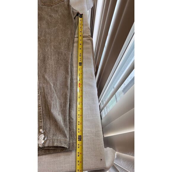 Guess Cameo Custom Made Jeans Brown tone with Leather Trim SZ 6 - Picture 16 of 16